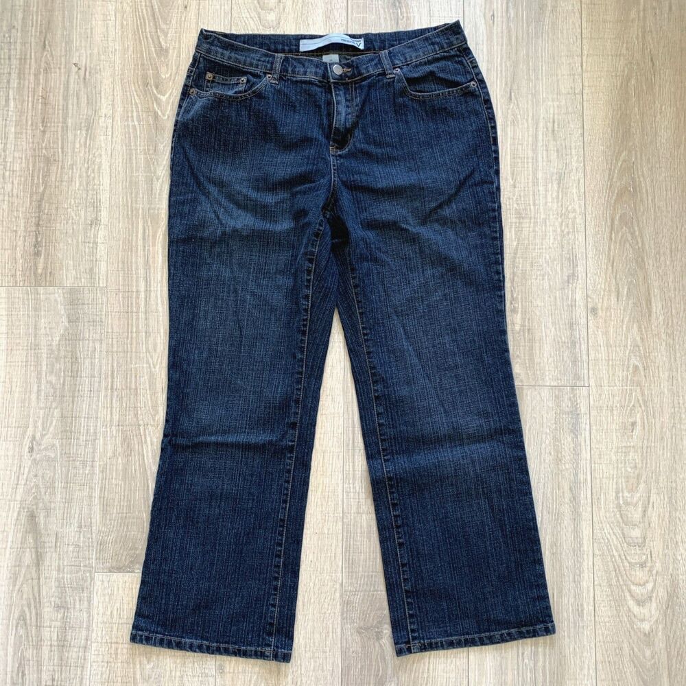 Venezia Dark Blue Denim Boot Cut Jeans Womens Size 16 Petite